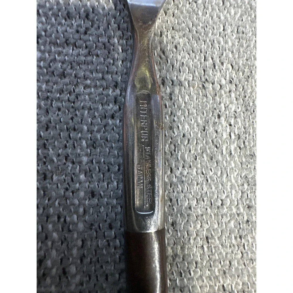 Interpur Stainless Steel Butter Spreader Knife Japan‎ Wood Handle MCM Vintage